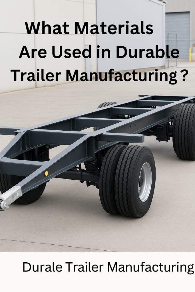 Heavy-duty trailer frame showing durable steel construction